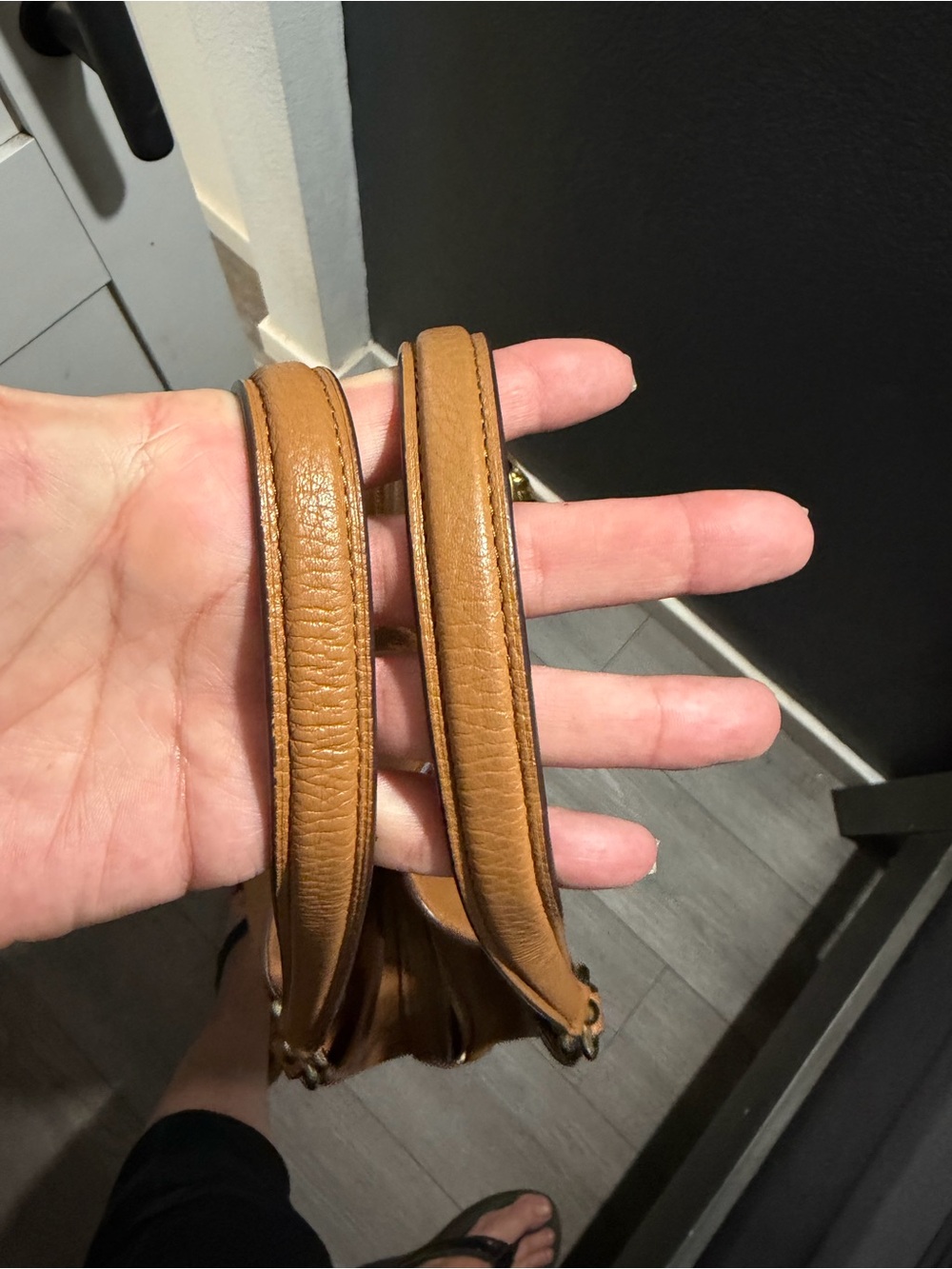Coach Tan Pebbled Leather Shoulder Bag with Floral Charm - Picture 13 of 16